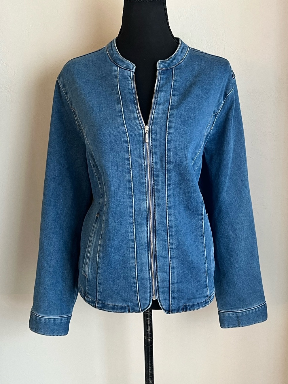 Chicos denim zip up jacket